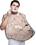 Rabbit Background Print Beard Bib Shaving Apron, Beard Hair Trimming Cape Gift For Dad