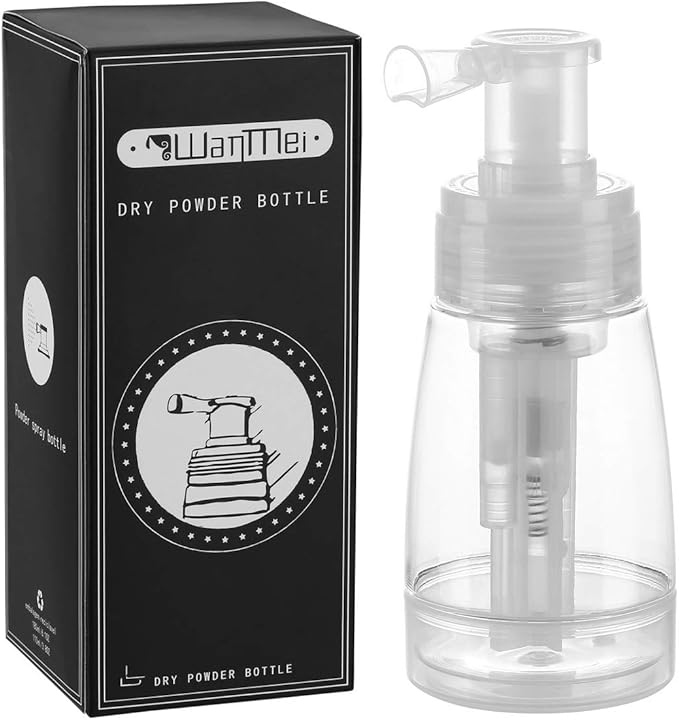 Aethland Powder Spray Bottle for Dry Shampoo, Talc and Powder Applying Bottle, Refillable Hair Fiber Applicator for Hair Salon, Cleaning, Plants, Misting & Skin Care (180ml)
