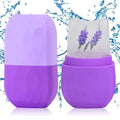 Ice Roller for Face and Eye, Upgraded Ice Face Roller Facial Beauty Ice Roller Skin Care Tools, Ice Facial Roller Gua Sha Face Massage, Silicone Ice Mould for Face Beauty Remove Fine Lines (Purple)