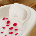 Bath Pillow for Tub | 4D Air Mesh Fabric - Plush Bathtub Pillow for Neck & Back Support, Hot Tub Pillow with 6 Non-Slip Suction Cups | Spa Pillow for Relaxation and Comfort (White).
