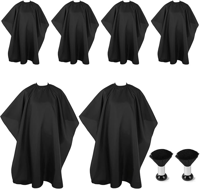8-Piece Hair Cutting Cape Set Includes 6 Reusable 57x47 Inch Haircut Capes and 2 Cleaning Brushes Professional Hair Cape