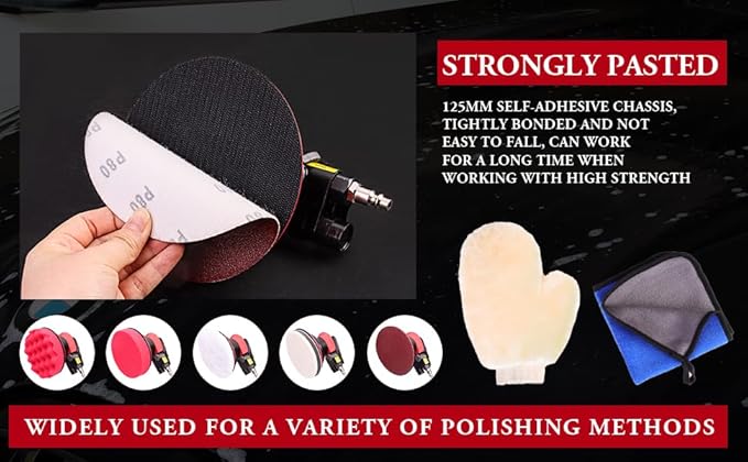pneumatic Air Sander 5/6 Inch DA Palm Sander for auto body, High Speed Random Orbital Sander for Woodworking & Auto Polishing (6 Inch)
