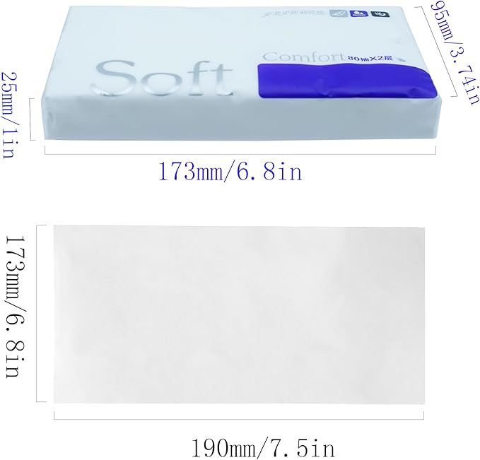 80 Sheets Car Tissue Refills, 9 Bags Travel Size Handbag Tissues, Facial Napkins Fit for Car Visor Tissue Holder, Cylinder or Box Round Container