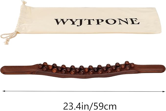 Guasha Wood Massage Stick Tools,31 Beads Back Massage Roller Stick,Lymphatic Drainage Massager for Body Shaping (31beads)