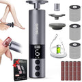 Electric Foot Callus Remover, 2-in-1 Cordless Pedicure Tools for Feet and Nail File with 80PCS Sandpaper Discs(3 Sizes), Aluminum Body with Adjustable Speed for Dead Skin, Cracked Heels & Home