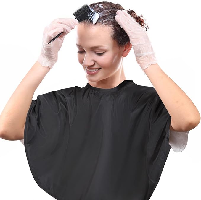 Short Barber Cape, Waterproof Nylon Salon Hair Cutting Cape, Makeup Artist Cape for Hair Dye, Comb-out, Styling, Shampoo