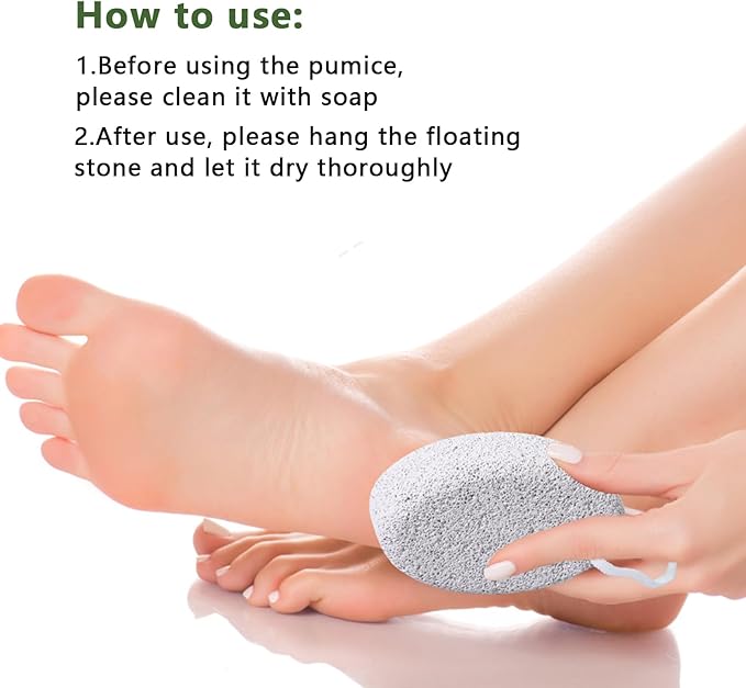 4-Pack Natural Pumice Stone for Feet, Borogo Lava Pedicure Tools Hard Skin Callus Remover for Feet and Hands - Natural Foot File Exfoliation to Remove Dead Skin, Heels, Elbows, Hands