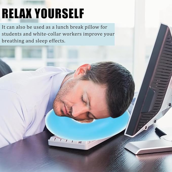 Silicone Face Massage Pillow,SPA Beauty Face Relax Headrest,Salon Skin Care Soft Overlay Travel Head Support,Bule