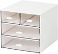Makeup Organizer with 4 Drawers, Desk Organizer, Cosmetics Storage Box for nail polish, Lipstick, Brushes, Jewelry, Skincare, Bathroom Organization Boxes - White