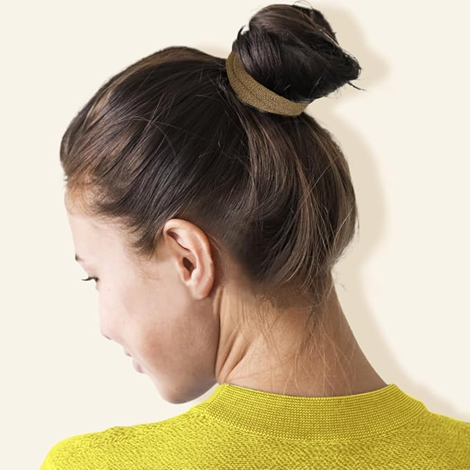 150PCS Hair Ties, IKOCO Hair Ties for Women No Damage, Cotton Seamless Ponytail Holders for Thick Hair, Light Brown