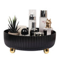 Anyoifax Makeup Perfume Organizer Tray 360 Degree Rotating Lazy Susan Skincare Lotion Organizer Spinning Cosmetics Storage for Dresser, Vanity, Bathroom Countertop, Large Black