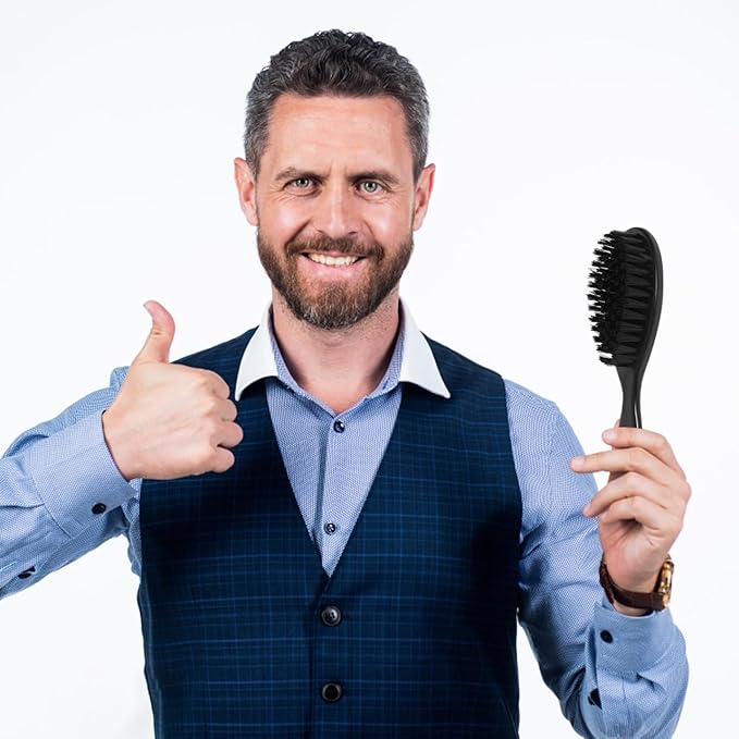 MERRYHAPY 4pcs Men Beard Brush Grooming Shaping Tool with Soft Bristles for Comfortable Cleaning Design for Barber Shop and Personal Care