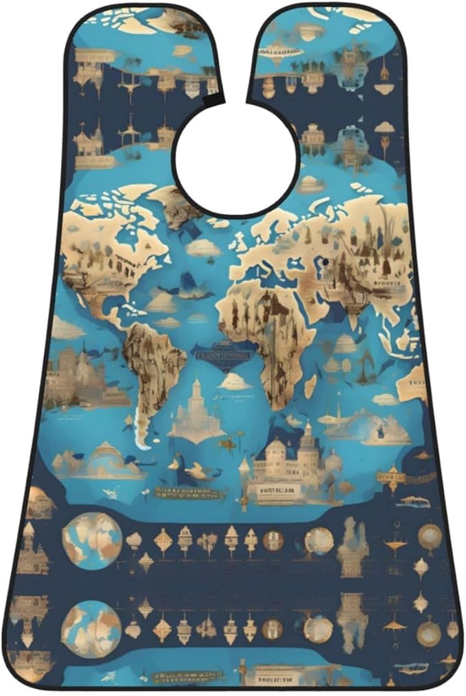 Yellow Flowers Butterflies Print Beard Bib Shaving Apron, Beard Hair Trimming Cape Gift For Dad