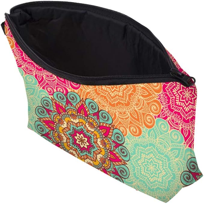 Deanfun Cosmetic Bag for Women, Mandala Flowers Waterproof Makeup Bags Roomy Toiletry Pouch Travel Accessories Gifts (51560)