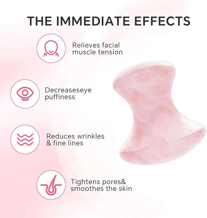Jade Roller & Gua Sha Set for Face – 4PCS Natural Facial Massage Tools Kit, Lymphatic Drainage Beauty Set for Depuffing, Skin Firming & Relaxation – Self Care & Gift Ready