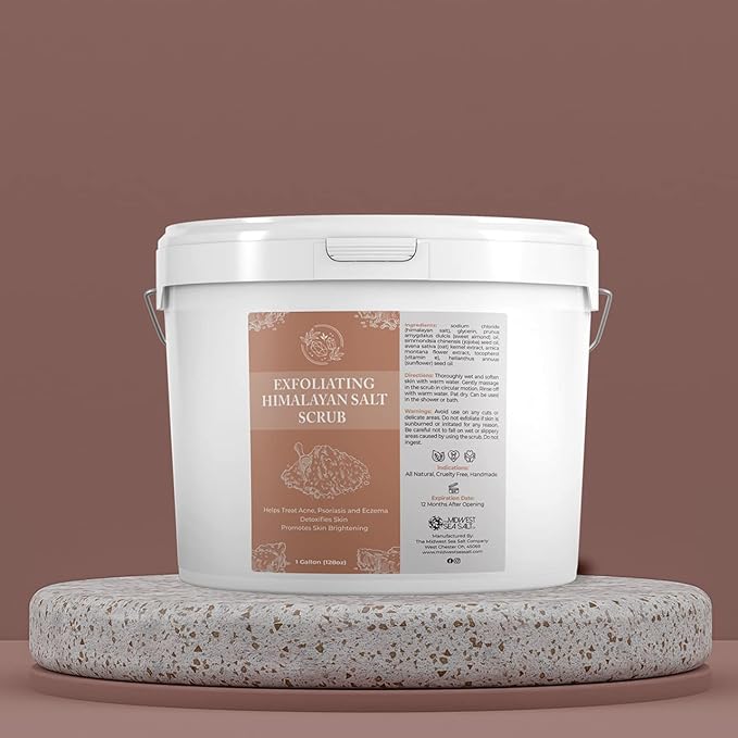 The Midwest Sea Salt Company - Exfoliating Himalayan Salt Scrub - 128oz - Grapefruit - Exfoliating Body Scrub