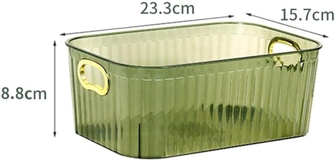 Acrylic Makeup Storage Bin Jewelry Organizer Storage Container Lightweight Multipurpose Portable for Pantry Laundry Accessory, Dark Green