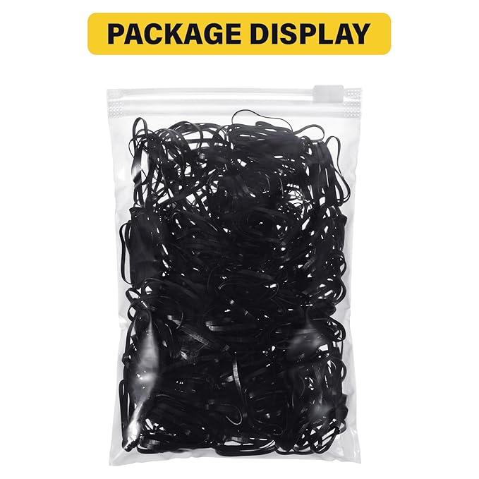 Eboot 500 Pcs 3 mm Black Elastic Hair Bands Mini Rubber Bands Small Hair Ties Ponytail Elastics Holders for Braids Hair