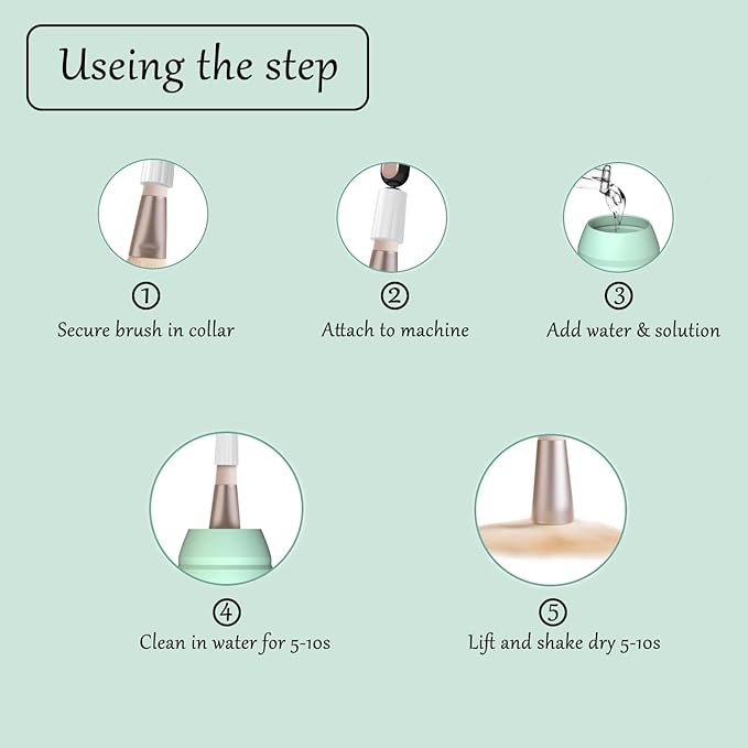 Electric Makeup Brush Cleaner Machine, Integrated Cleaning and Drying Makeup Brushes & Tools, Low-Frequency Make Up Brush Cleaner Machine