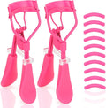 Eyelash Curler with Pads, Lash Curler 2 Pcs with 10 Extra Silicone Replacement Pads, Comfortable Grip for Effortless Curling – Eyelashes for The Perfect Eye Contour (Light Pink)