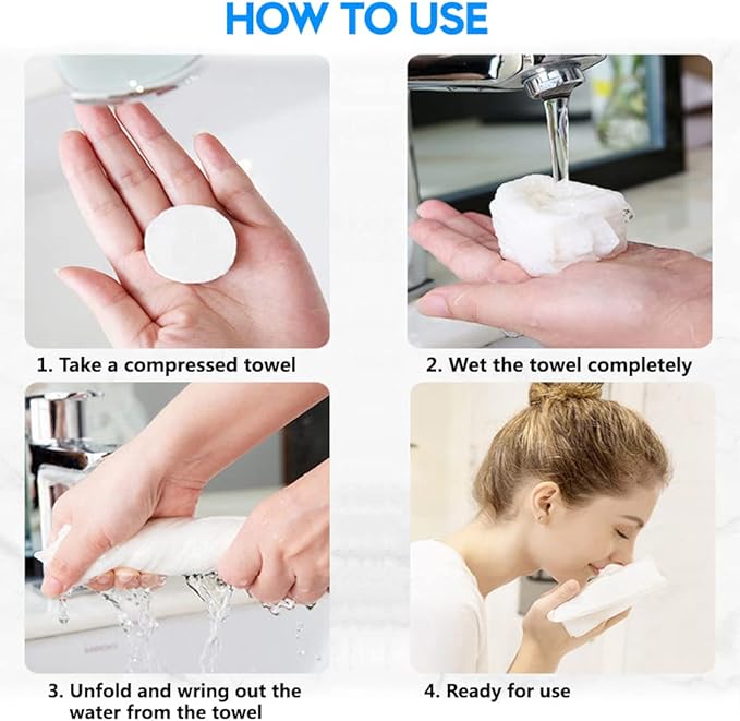 120 Pcs Mini Compressed Towels, Disposable Face Compressed Towel, Compressed Cotton Hand Wipe, Camping Towel, Portable Compressed Coin Tissue for Travel/Home/Outdoor Activities