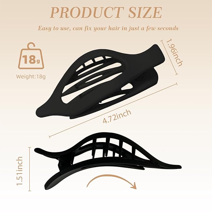 8PCS Flat Hair Claws Matte Non-Slip Clips for Women, Strong Hold Hair Accessories for All Hair Types, Daily Wedding Party Date Beach Use (Style4(Oval))