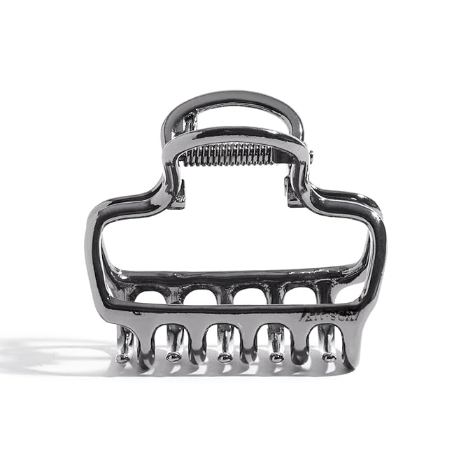 Kitsch Open Shape Metal Hair Clips for Women - Durable & Elegant Metal Claw Clips | Strong Hold for Updo and Half Up Styles | Ideal Gifts for Women - Hematite 1pc