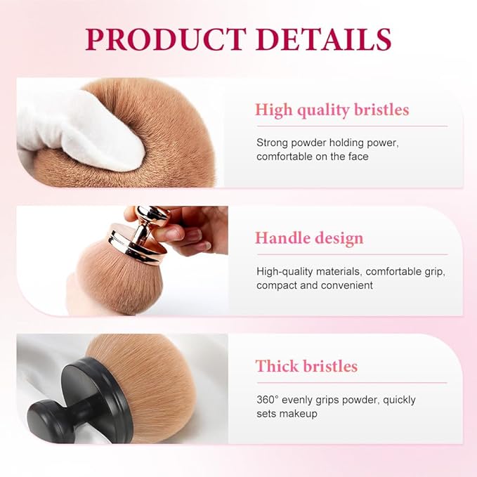 Extra Large Brush for Self Tanner and Body Makeup, Soft Synthetic Hair Brush for Foundation, Bronzer, Blusher, Self Tanning Lotion, Applicator for Face Body and Back (All black)