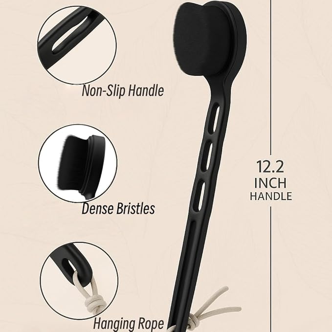 Body Lotion Back Applicator Brush, Long Handle Body Kabuki Brush for Body Cream, Self Tanner Sunless Tanning Lotion & Mousse, Streak-Free Back Leg Bronzer Blending Tool Hard to Apply Areas