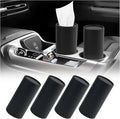 4PCS Car Tissue Holder,Pull Out Minimalist Car Tissues Cylinder with 30-Count Facial Tissue Per Box,Portable Cup Holder Tissues for Cars as Cars Trash Can/Coin Holders (Black)