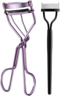 Professional Eyelash Curler with Lash Comb – Award-Winning Design – Pinch-Free, Effortless Curl for a Lash-Lift Effect in Seconds, Perfect for Home or Travel, Purple