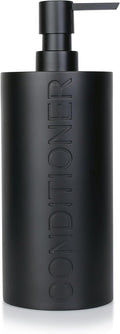 Matte Black Conditioner Dispenser Luxurious Refillable Pump Bottle with Black Resin Pump and Embossed Text, Durable Design for Bathroom and Shower