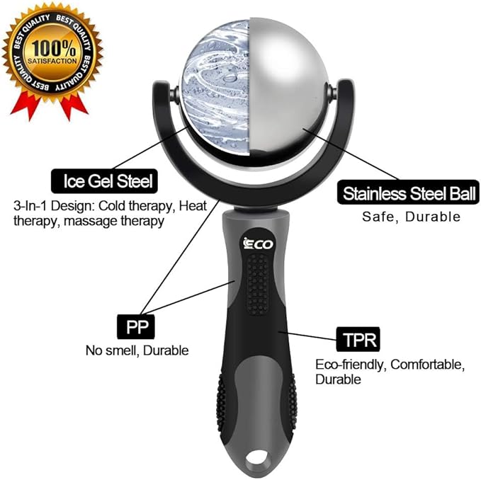 iECO Cold Massage Roller Ball - Ice Roller Ball for Muscles Deep Tissue, Cold & Heat Therapy, Plantar Fasciitis Roller