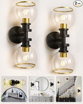 Modern Bathroom Light Fixtures,2-Light Vanity Lights Set of 2, Hardwired Sconces Wall Decor Set of 2, Modern Bathroom Wall sconces for Vanity Mirror Living Room Hallway