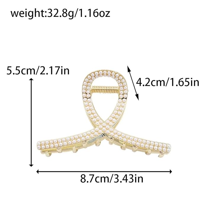 2 Pcs Gold Rhinestone Hair Clips For Women,Medium Metal Sparkly Hair Claw Clip For Thick Hair,Grils Elegant Hair Accessories Bling Claw Clip (Style 2)