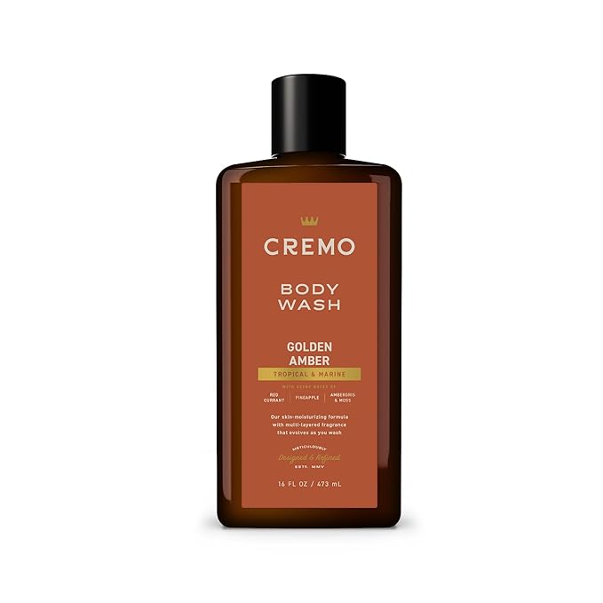 Cremo Body Wash for Men, Rich-Lathering Golden Amber, 16 Fl Oz
