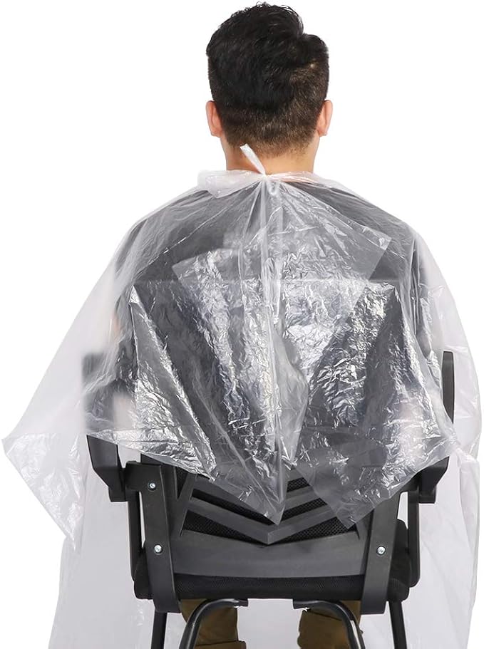 Disposable Barber Capes - 100pcs(51"x 63") Large Disposable Capes Hair Salon,Disposable Hair Cutting Capes, Perfect for Barbershop and Salon Beauty Hairdressing, Hair Dye, Perming