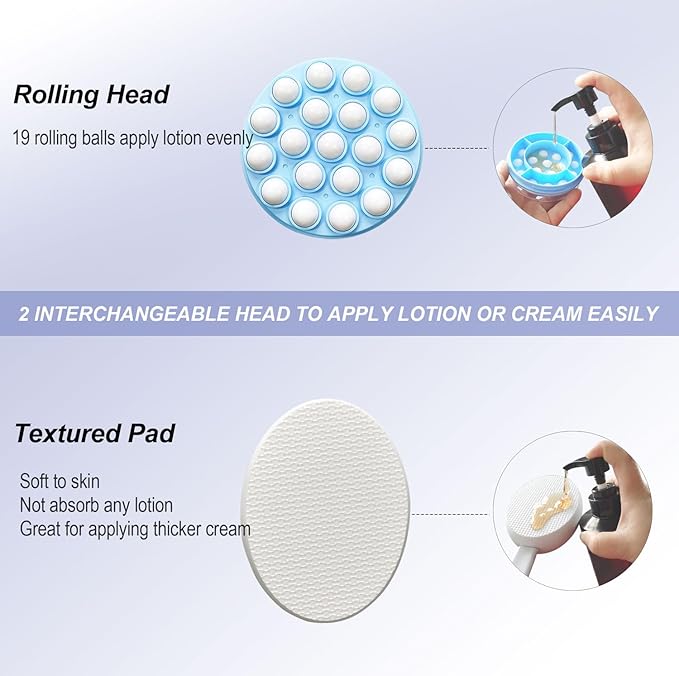 Lotion Applicators for Back, 18 inch Back Lotion Applicator, Back Lotion Applicator for Your Back, Foldable Handle Easy Reach Self Apply Cream Moisturizer Sunscreen