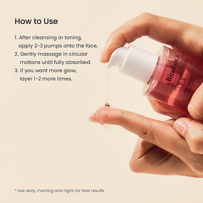 BIODANCE Pore Perfecting Collagen Peptide Serum, Skin Firming & Radiance, Plumping, Pore Care, Makeup Prep Serum for All Skin Types, Korean Skin Care | 1.01 fl.oz x 1 ea