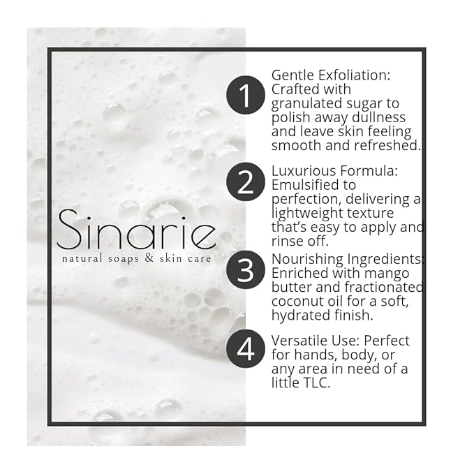 Exfoliating Sugar Scrub for Body – Hydrating Moisturizing Body Polish with Natural Oils – Gentle Spa Skincare for Smooth, Glowing Skin (5 oz., Charcoal (Tea Tree & Eucalyptus))