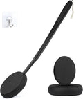 19" Lotion Applicator for Back Tanning Applicator Long Handle Back Lotion Applicator for Feet Self Tanner Back Applicator Sunscreen Applicator for Kids Women Men The Elderly (Black)
