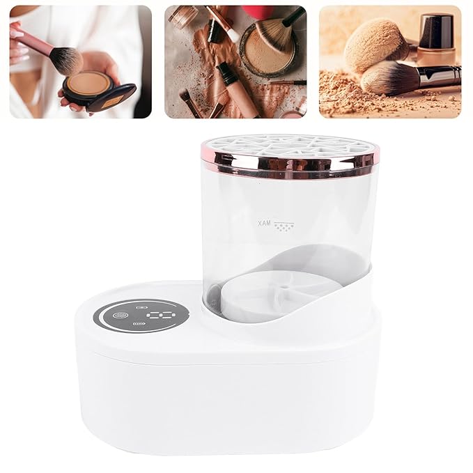 Timer Electric Makeup Brush Cleaner, Detachable USB Cosmetic Brushes Cleaner Tool, Portable Automatic Makeup Brush Cleaner Dryer Machine for Various Sizes of Brushes