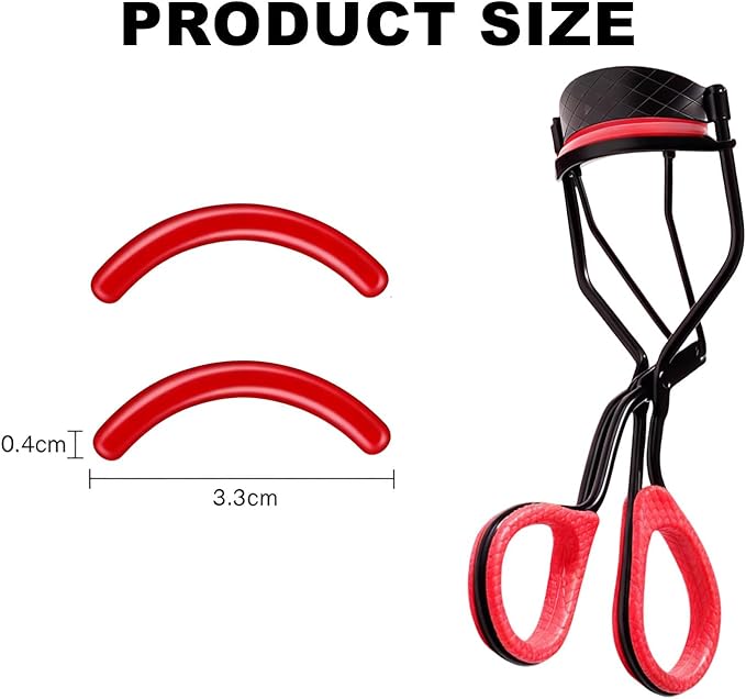 24Pack Compatible with Revlon Eyelash Curler Refills,Red Silicone Eye Lash Curler Refills Compatible with Most Revlon Lash Curlers.