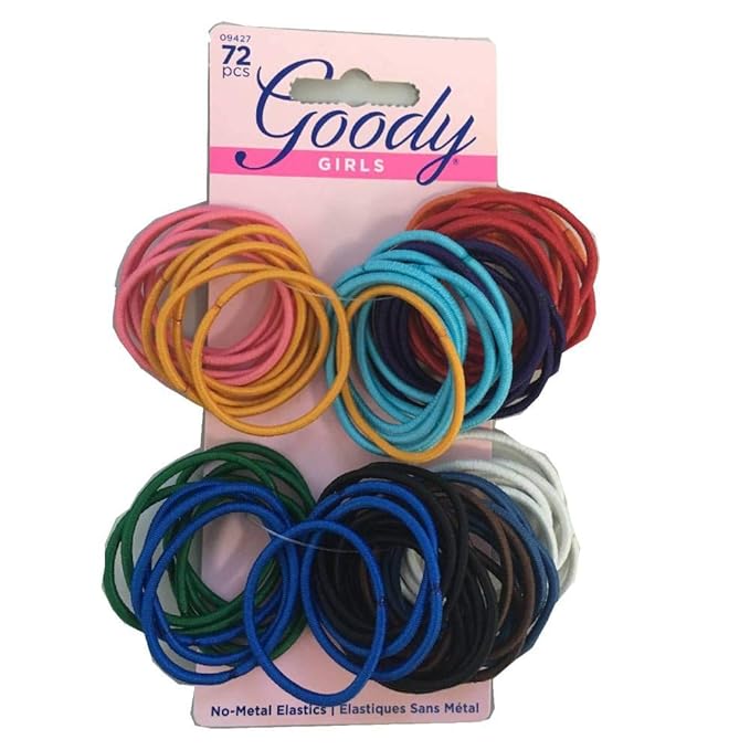 Goody Girls Ouchless Elastics, 2 mm, 72 Count (Pack of 3)
