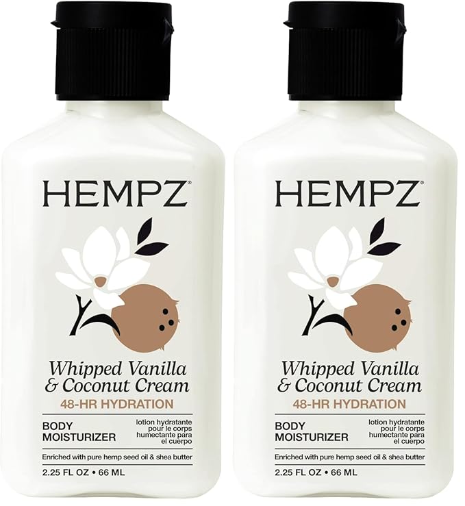 Hempz Mini Whipped Vanilla & Coconut Cream Body & Hand Lotion 2.25 oz. (Pack of 2)