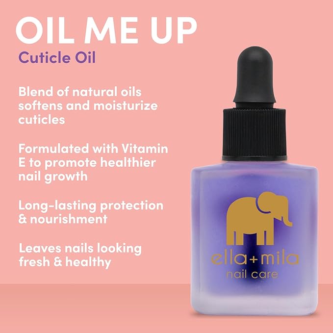 ella+mila Premium Cuticle Oil for Nail Growth - Fingernail Care Treatment with Lavender & Vitamin E - Strengthening Nail Oil for Damaged Fingernails - Natural Cuticle Moisturizer (0.45 fl oz)