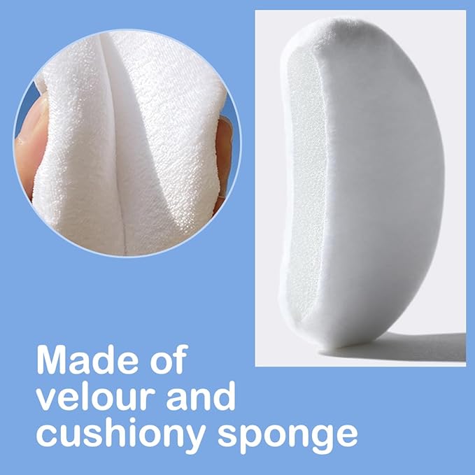 3Pcs Large Powder Puff, 3.93 Inch Body Puff，Loose Soft Velour Body Powder Puff and Container White