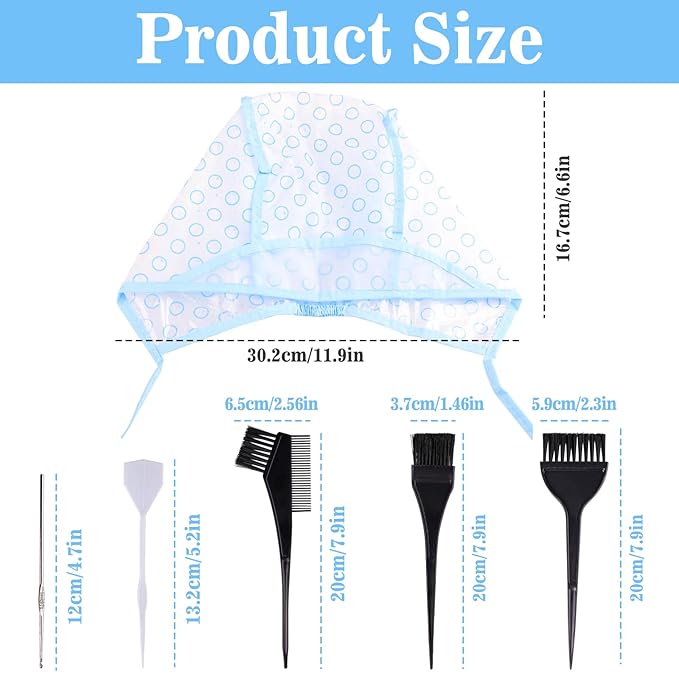 Highlight Caps for Hair, Highlight Cap with Hooks for Salon Hair Dyeing