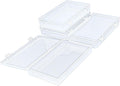 4 Pack Rectangular Clear Plastic Storage Containers Box with Hinged Lid for Beads and Other Small Craft Items (7.87 x 4.72 x 1.38 inch)