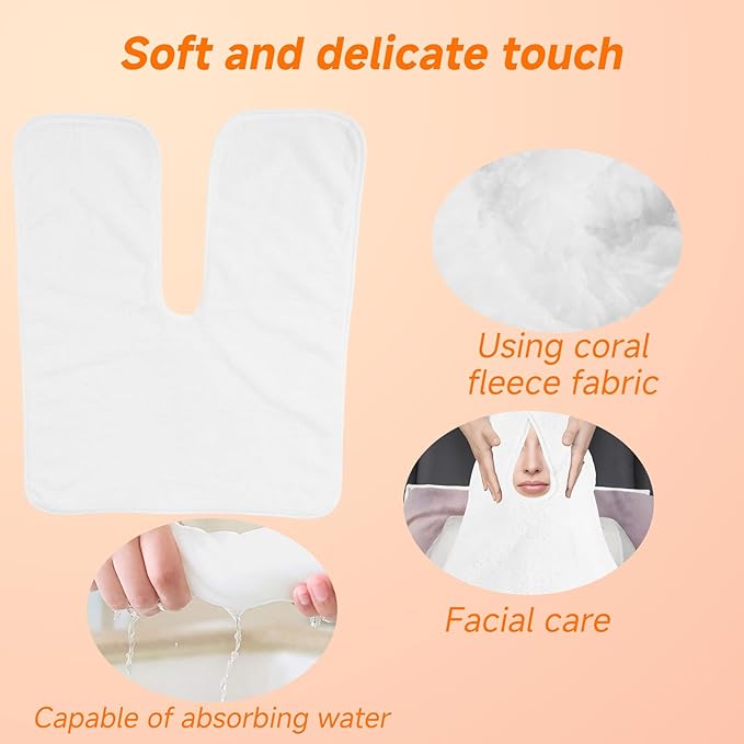 3Pcs Facial Towels for Estheticians, Soft Absorbent Microfiber Soft Spa Towel for Skincare, Massage U Shaped Spa Towel(Beige,3Pcs)